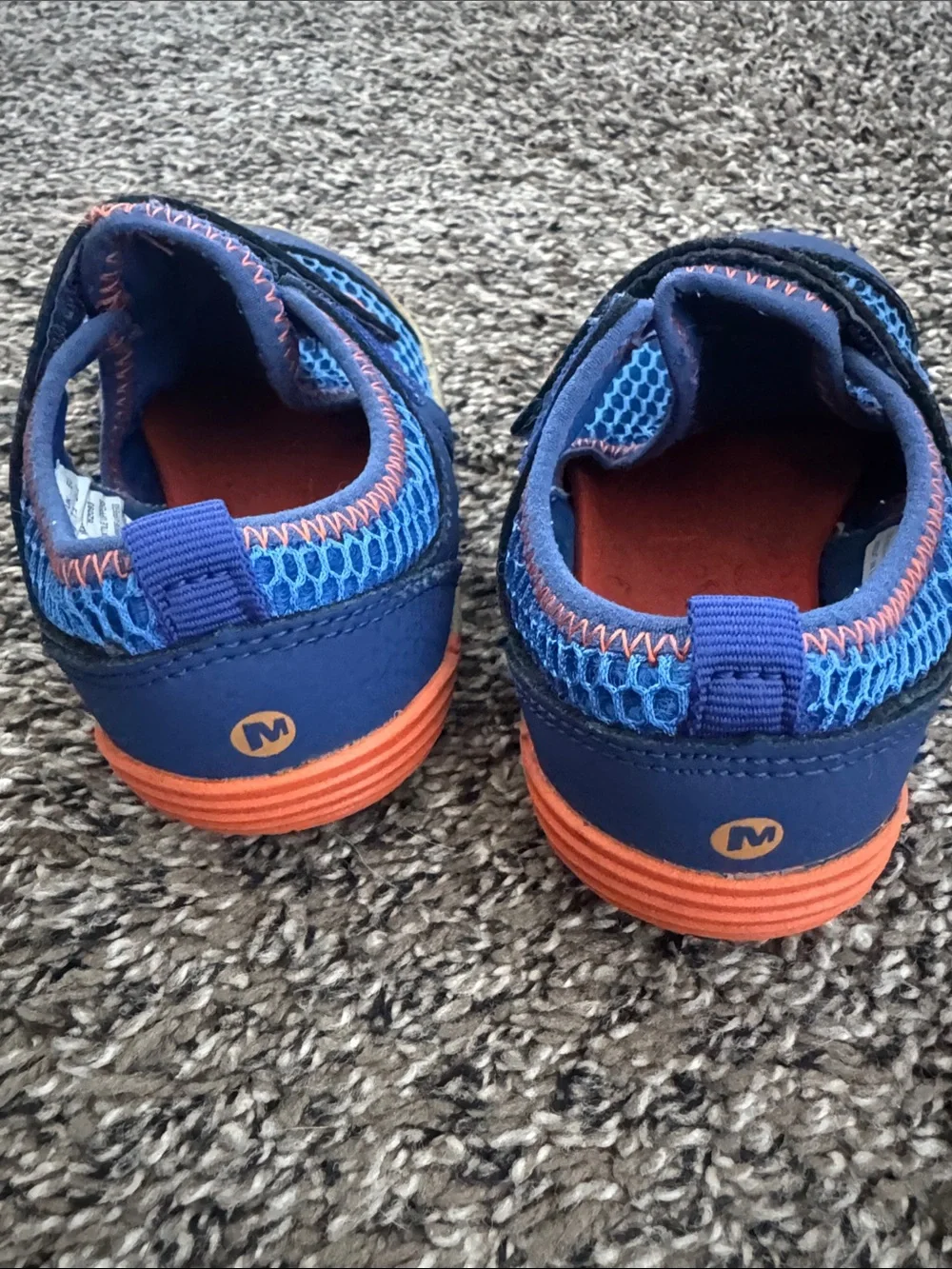 EUC Merrell Blue Mesh Hook-and-Loop Velcro Water Shoes Little Kids 7.5 Unisex